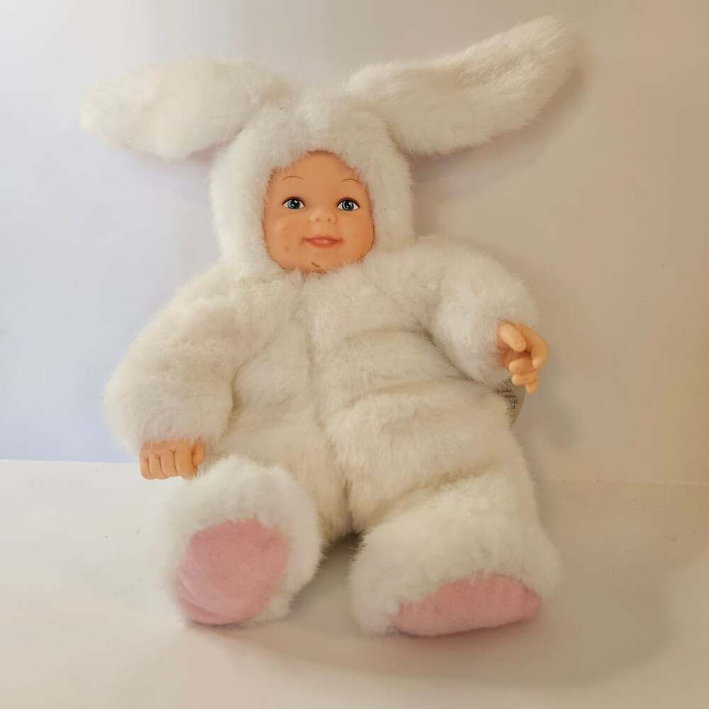 Vintage Anne Geddes Baby Bunnies Plush Doll Rabbit 9" Bean Filled 1998 With Tag!